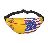 American Spain Flag Travel crossbody waist bag, suitable for sports, running, cycling, traveling, fishing boys large waist bag,