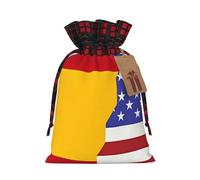 American Spain Flag Two Color Drawstring Gift Bag M Beautiful Convenient Suitable For Christmas Birthdays