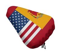 American Spain Flag Waterproof Bike Seat Cover - UV Protection & Dustproof Bicycle Saddle Protector, Non-Slip Comfortable Bicycle Cushion Cover for Men Women, Fits Mountain/Road Bikes