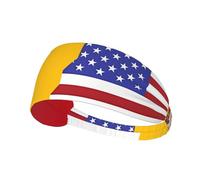 American Spain FlagPrinted headband, unisex, suitable for daily face washing, makeup application, yoga, and exercise.