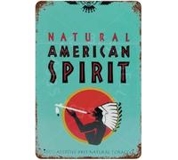 American Spirit Cigarettes Retro Tin Signs Wall Decor Vintage Style Metal Signs for Kitchen Home Office Bar Cafe Decor 8x12 Inch