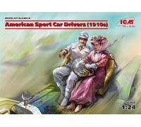 American Sport Car Drivers (1910s) (1 Male, 1 Female Figures) 1:24 Model Kit ICM