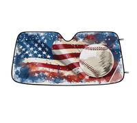 American Sports Baseball Car Windshield Sun Shade,Cars Shade Front Windshield,Blocks UV Ray to Keep Your Vehicle CoolSun Visor Protector for Fits Car Truck SUV (55"x27.5")