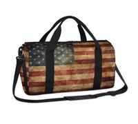 American Sports Duffel Bags Vintage American Flag Weekend Overnight Bag Casual Tote Holdall Travel Gym Luggage Duffel Bag for Kids Girls Boys Women Men