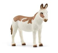 schleich 13961 American Spotted Donkey, FARM WORLD - Figurine for Age 3+, 8 x 2 x 7 cm, Grey