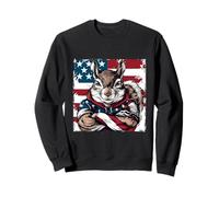 American Squirrel Mascot USA Flag Sweatshirt