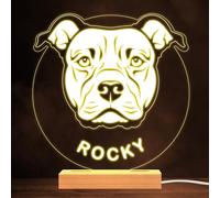 American Staffordshire Bull Terrier Dog Pet Lamp Personalised Gift Night Light | Personalised Gift For Home, Lamp Room Décor | Kids & Adults Night Lights With Name | Personalised Gift For Bedroom |