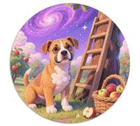 American Staffordshire Terrier（3） 1000 Piece Jigsaw Puzzles Pet Dog Round Puzzles Stress Reliever Family Game Beautiful Decoration Puzzle for Adults And Kids 1000pcs (67.5x67.5cm)