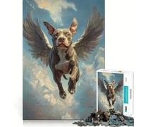 American Staffordshire Terrier Angel 1000 Piece Jigsaw Puzzles Memory Train Fun Smooth Burr Free Surface Entertaining Challenge for Spare Time (38x26cm)