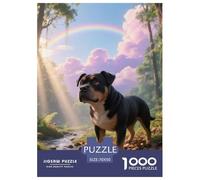 American Staffordshire Terrier Jigsaw Puzzles Puzzles for Adults Kids. 1000 Piece Whimsical Challenge Toy Educational Games Home Decoration for Adults& Kids Age 14 Years Up 70x50cm/1000pcs