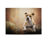 American Staffordshire Terrier Printing,500 Pieces Puzzles for Adults-Wooden Jigsaw Puzzle for Adults Elderly