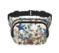 American Star Double Layer Waist Bag Pack Vintage USA Flag Bum Bag Fanny Pack for Men Women, Adjustable Belt Bag for Travel Hiking Running Cycling Festival