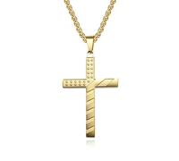 American Star Spangled Banner Titanium Steel Cross Necklace Men and Women Wear Trendy People Hang Pendant