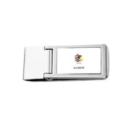 American State Flag Contour Illino is Slim Money Clip Stainless Holder Pocket Wallet