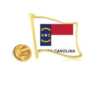 American State Flag Outline North Golden Metal Flag Lapel Pin Badge