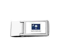 American State Flag Outline South Slim Money Clip Stainless Holder Pocket Wallet