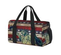 American Statue of Liberty Sports Duffel Bag Weekend Overnight Bag Tote Holdall Casual Travel Gym Duffel Bags for Kids Girls Boys Women Men