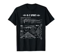 American strategic stealth aircraft B2 spirit blueprint T-Shirt