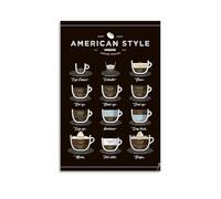 American Style Coffee Poster Decorative Painting Canvas Wall Art Living Room Poster Bedroom Painting Wall Art Picture Print Modern Family Room Decor 08 x 12 inches (20 x 30 cm)