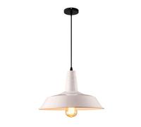 American Style Industrial Fixture Retro Cafe Vivid Green Color Pendant Light E27 Hanging Lamp for Indoor Restaurant Creative Bar Chandelier(White,46cm)