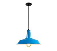 American Style Industrial Fixture Retro Cafe Vivid Green Color Pendant Light E27 Hanging Lamp for Indoor Restaurant Creative Bar Chandelier(Blue,36cm)