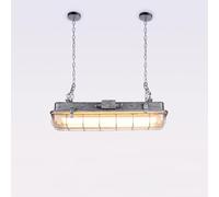 American-Style Long-Shaped Wrought Iron Light Retro-Inspired Plastic Chandeliers Industrial-Style Led Hanging Lamp Office Bar Counter Decorative Lighting Fixture