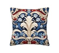 American Style Painting Print Floral Pillow Covers, Decorative Pillow Covers in Soft Polyester Throw Pillow Covers