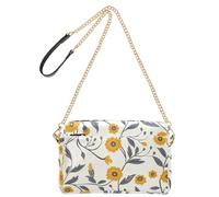 American Style Paisley Marigold Fashion Crossbody Bags For Women Vegan Leather Purse For Teens Zip Shoulder Handbags