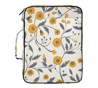 American Style Paisley Marigold Folders for Documents Includes Zip Pocket 1.5-Inch 3-Ringing Organizer Binder with Zipper Closure for Paperwork