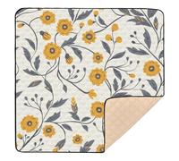American Style Paisley Marigold Large Stylish Baby Floor Play mat for Floor Water Resistant foldablummy Time Activity Mat for Babies Infants Toddlers, 50'' x 50''de actividades para