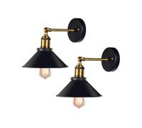American Style Rural Retro Industrial Style Wall Lamp, Iron Bedside Wall Lamp, Iron Small Black Umbrella Wall Lamp