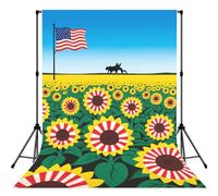 American-Sunflower Us-Flag Stripes Backdrop for Photography,5x7ft Backdrop Picture Back Drop Banner Personalized Photo Backdrops Curtain for Fireplace Home Decoration Newborn Birthday Wedding Party