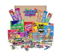 American Sweets Gift Box - Imported USA Candy Hamper - Includes 50 Assorted Mini Treats, Mixed Flavours & Favourite Brands By Simway Sweets