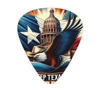 American-Texas-Flag 12 Pack Guitar Picks With 3 Thicknesses And Storage Box, Abs Plectrums For Electric Bass Guitar Players