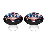 American Texas Flag Ea-gle Funny Round Cabinet Knobs Stainless Steel Drawer Pulls Door Handles Decoration