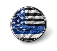 American Thin Blue Line Flag Brooch Pins Lapel Pins for Men Women Badge Button Cover Decorative Jewelry Charms for Hats Bags Backpacks Suits Shirts Scarves Clothing Accessories Banquet Wedding Gift