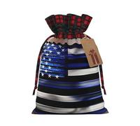 American Thin Blue Line Flag Print Gift Decor Bags Drawstring Reusable Party Favors Pouches Seasonal Celebrations
