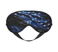 American Thin Blue Line Flag Print Silk Like Sleep Eye Mask Comfortable Blindfold Adjustable Soft Eye mask for Sleep