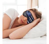 American Thin Blue Line Flag Print Soft Eye Mask for Sleep Mask Sleep Eye Mask for Women Men Sleeping Sleeping Travel