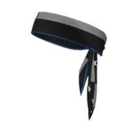 American Thin Blue Line Flag Print Sports Head Tie Adjustable Headband For Men And Women, Sweatband For Running, Tennis, Workout, Karate, Ninja, Basketball, And Athletic