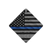 American Thin Blue Line Flag Printing 10 Pcs Car Air Freshener Fragrant Sheets,Car Hanging Accessories With Strings For Decor