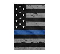 American Thin Blue Line Flag Prints Wooden Jigsaw Puzzle 300-Piece in Plastic Box, 26x38 CM Eco-Friendly Educational Puzzle for Family Fun & Adult Relaxation