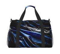 American Thin Blue Line Flag3 print Carry on Luggage for Women Men Shoulder Weekender Crossbody Bag for Yoga Travel Must Haves, Black, One Size