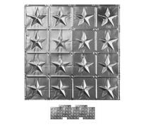 American Tin Ceilings 5-Pack Kit Nail-Up Metal Tiles Pattern #36 Americana Star Nail-Up in Brushed Satin Nickel Finish: 24 x 24 | Genuine Tin | Made i