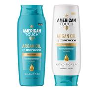 American Touch Shampoo & Conditioner Bundle Giftset with Argan Oil for Smooth, Shiny, and Nourished Hair, 400ml Each - Hydrating Hair Care Set for Men & Women