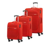 American Tourister Deep Dive 4 wheels Suitcase set 3-piece with expansion pleat red