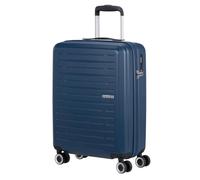 American Tourister Aerojoy Suitcase, Cabin Size 55 cm / 20 inch, 4 Wheels, Hard Top, ABS, Dark Blue|TSA Lock|Inner Mesh Zippered Divider|Cross Ribbons|Lightweight - 3 Years International Warranty