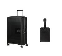 American tourister Aerostep spinner L expandable case 77 cm black with luggage tags, black