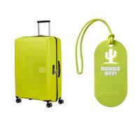American tourister Aerostep spinner L expandable case 77 cm green with luggage tags, hands off