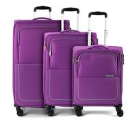 American Tourister Air Wave 4 wheels Suitcase set 3-piece Expandable purple